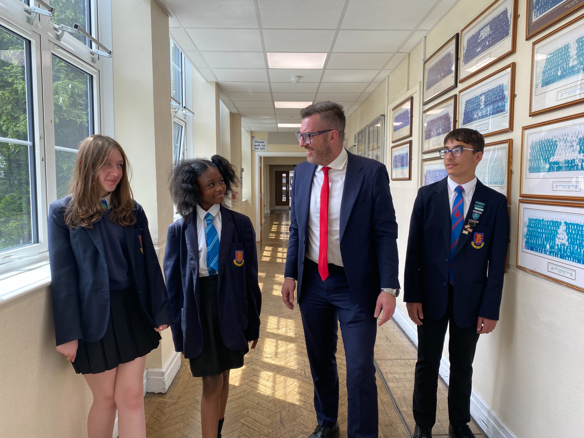 Head of Upper School with Students